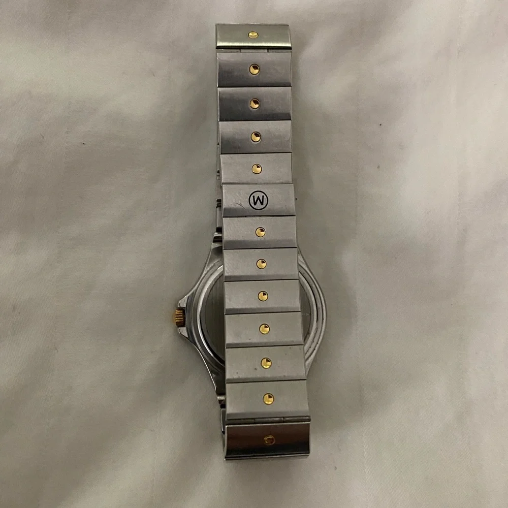 Movado Silver and Gold Smartwatch with Black Dial